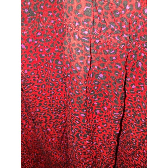 Studio Untold Red Leopard Short Sleeve V-neck Long Dress Sz 24/26 - Picture 2 of 3